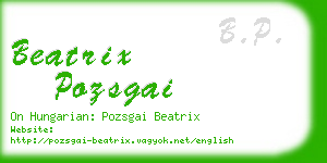 beatrix pozsgai business card